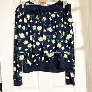 Draper James Long Sleeve Magnolia Print PJ Short Set Size L